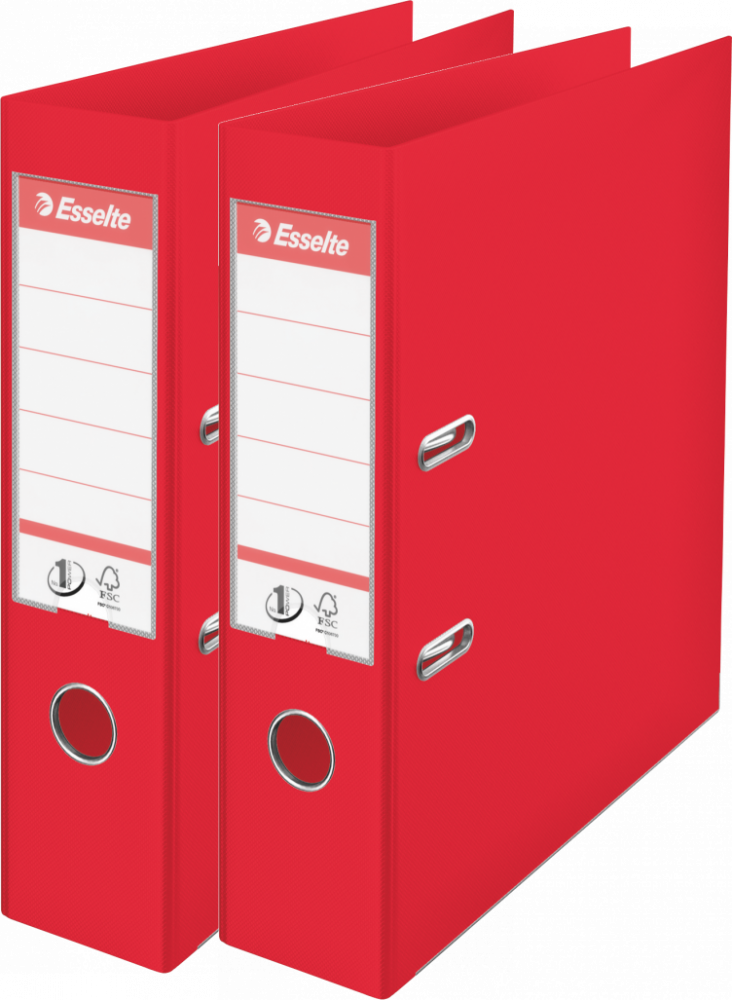 2x Segregator A4 Esselte Vivida No.1 Power, 75mm, do 500 kartek czerwony
