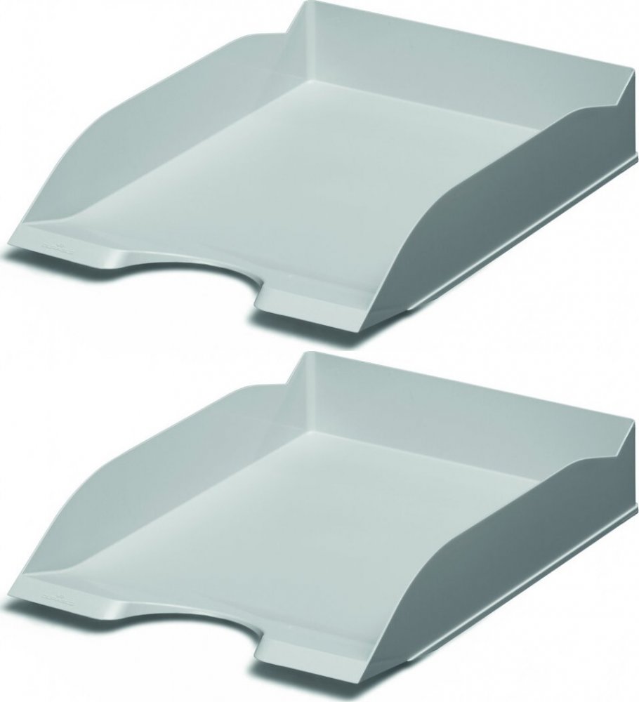 2x Półka na dokumenty Durable ECO, A4, plastikowa, szary