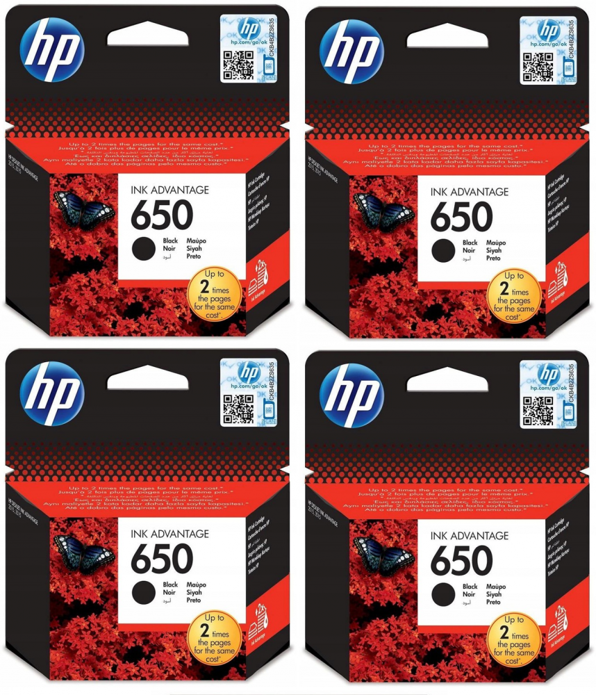 4x Tusz Hp 650 (CZ101AE), 360 stron, black (czarny)