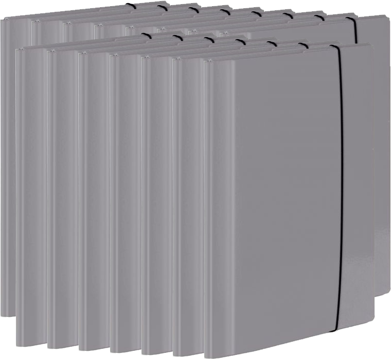 15x Teczka z gumką laminowana VauPe Large 2, A4, 20mm szary