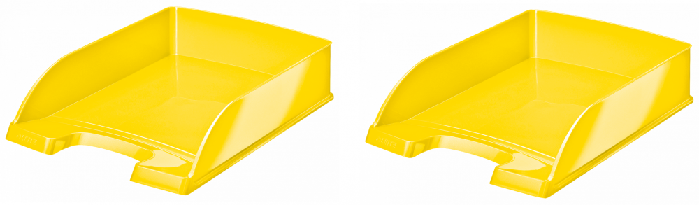 2x Półka na dokumenty Leitz Plus Wow, A4, plastikowa, żółty
