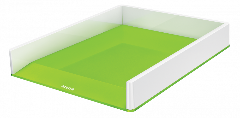 Półka na dokumenty Leitz Wow, A4, plastikowa, dwukolorowa, biały/zielony