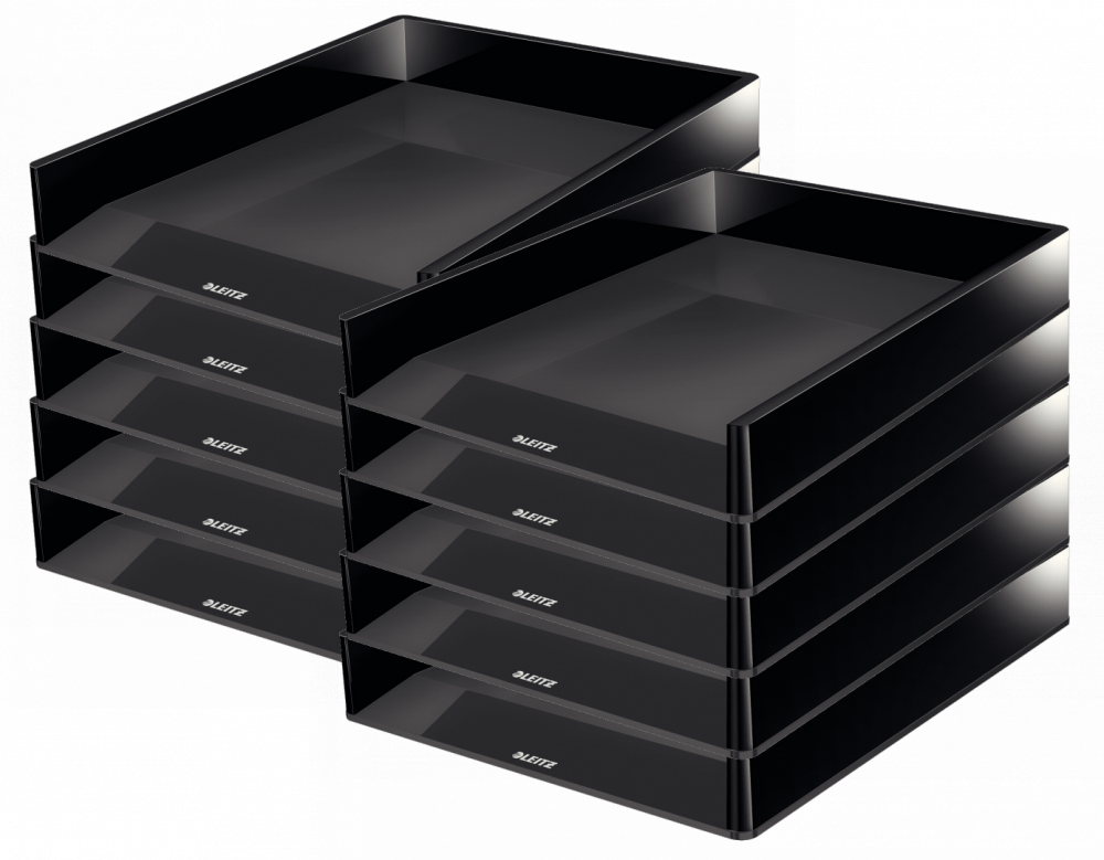 10x Półka na dokumenty Leitz Wow, A4, plastikowa, czarny (2 odcienie)