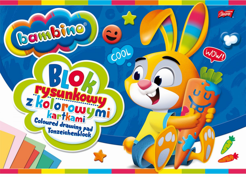 Blok rysunkowy Bambino Zwierzaki Uczniaki, A4, 16 kartek, kolorowy