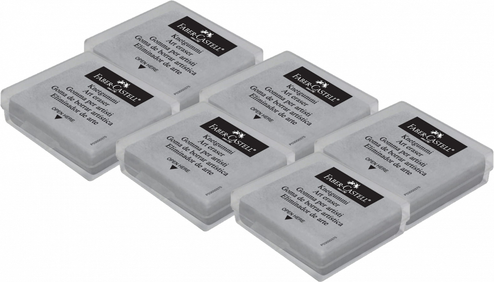 6x Gumka artystyczna Faber Castell, chlebowa, szary
