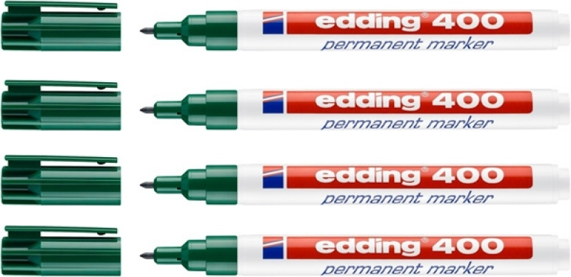 4x Marker permanentny edding 400, 1mm, zielony