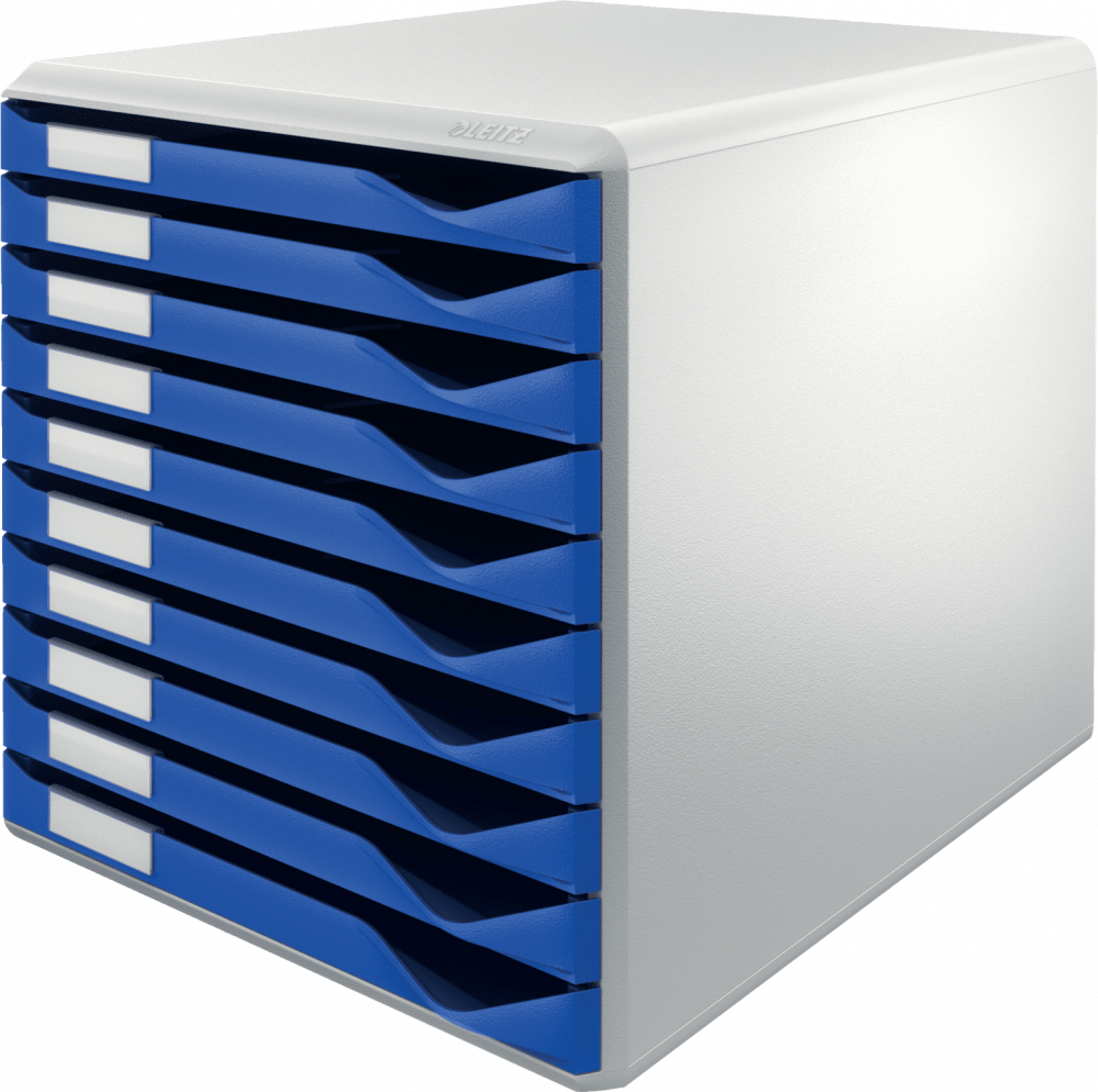 Pojemnik Leitz, z 10 szufladami, A4, niebieski
