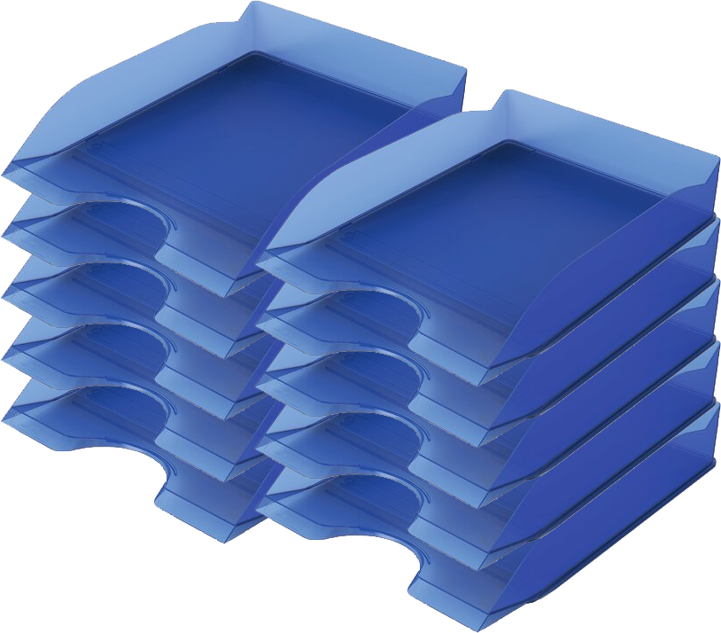 10x Półka na dokumenty Durable Basic, A4, plastikowa, ciemnoniebieski