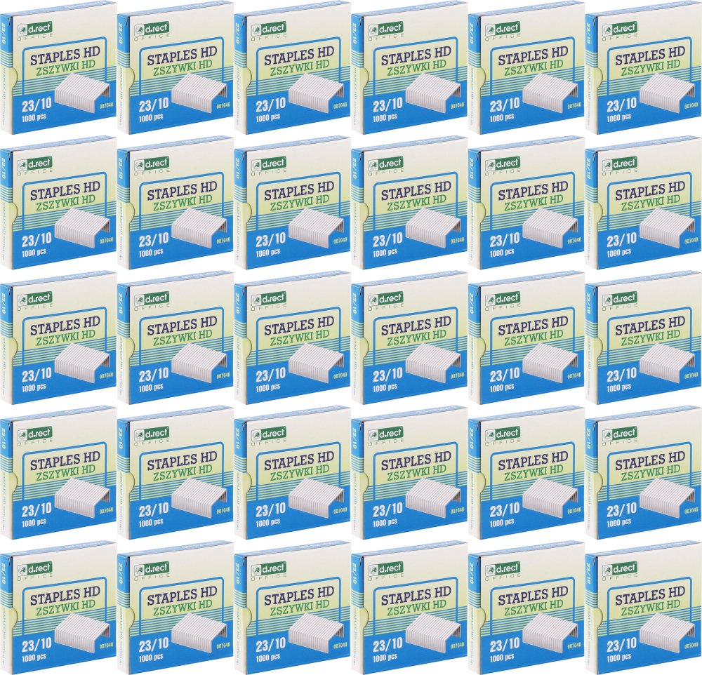 100x Zszywki D.Rect HD 23/10, 1000 sztuk, srebrny