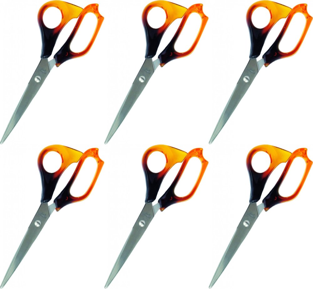 6x Nożyczki biurowe Grand, 17.5cm, bursztynowy