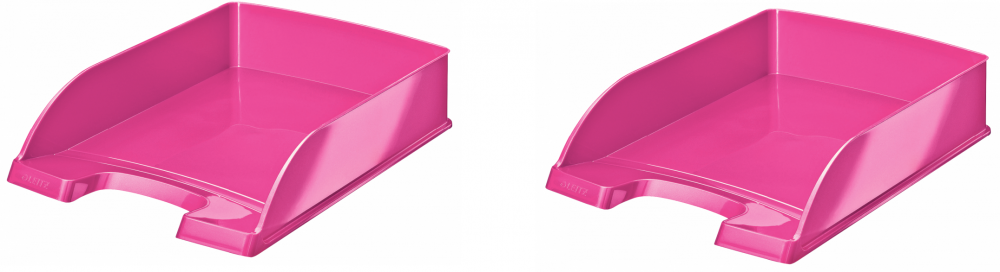 2x Półka na dokumenty Leitz Wow Plus, A4, plastikowa, różowy
