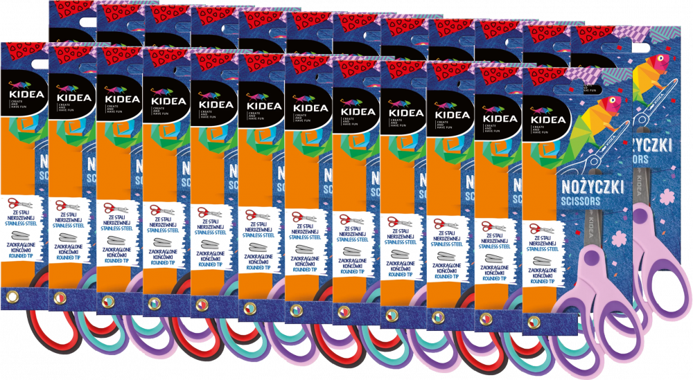 24x Nożyczki dla dzieci Kidea, 1 sztuka, mix kolorów