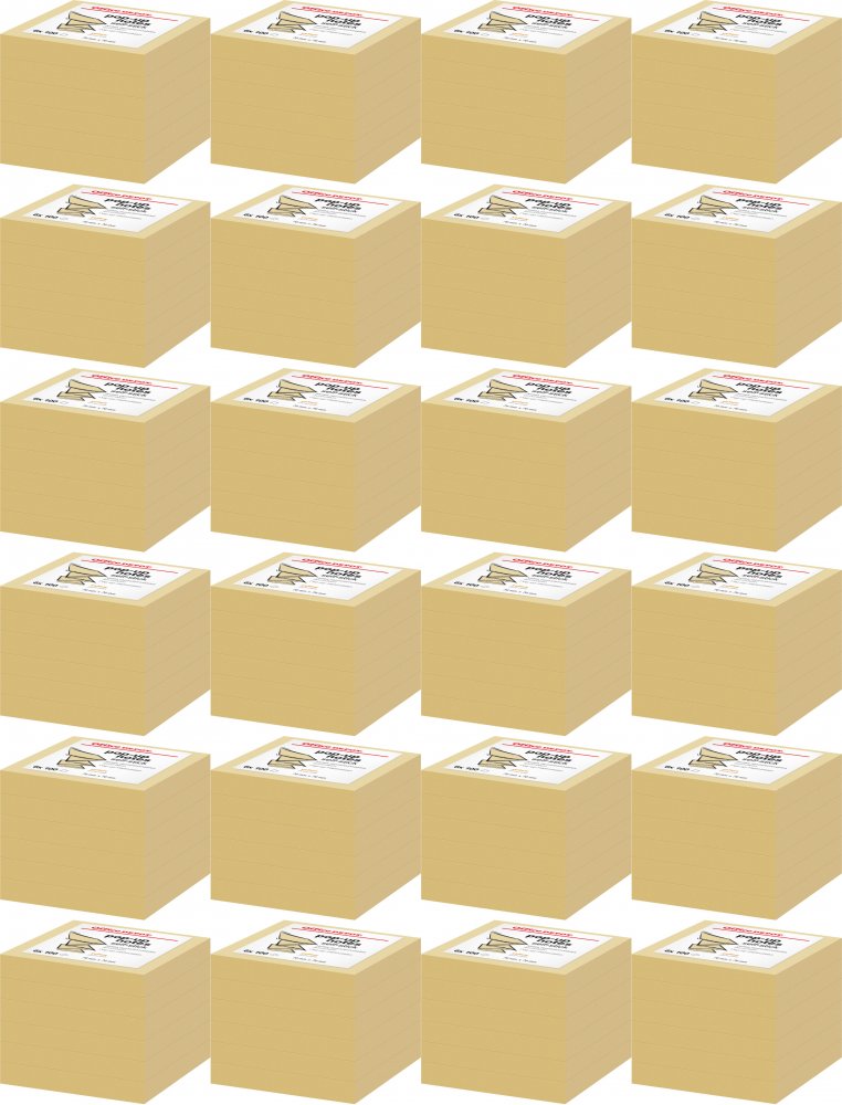 24x Karteczki samoprzylepne Office Depot, harmonijkowe, 76x76mm, 6x100 karteczek, żółty pastelowy