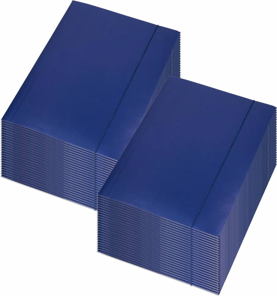 50x Teczka z gumką Barbara, A4, klejona, lakierowana, granatowy