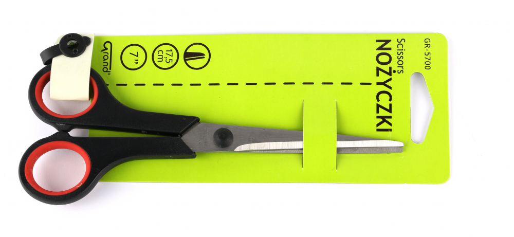 Nożyczki biurowe Grand Soft 7 GR-5700/S1017, 17.5cm, czarny