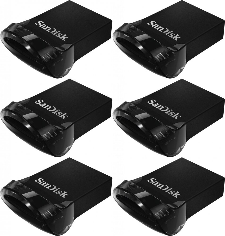 6x Pendrive SanDisk Ultra Fit, 32GB, USB 3.1, czarny