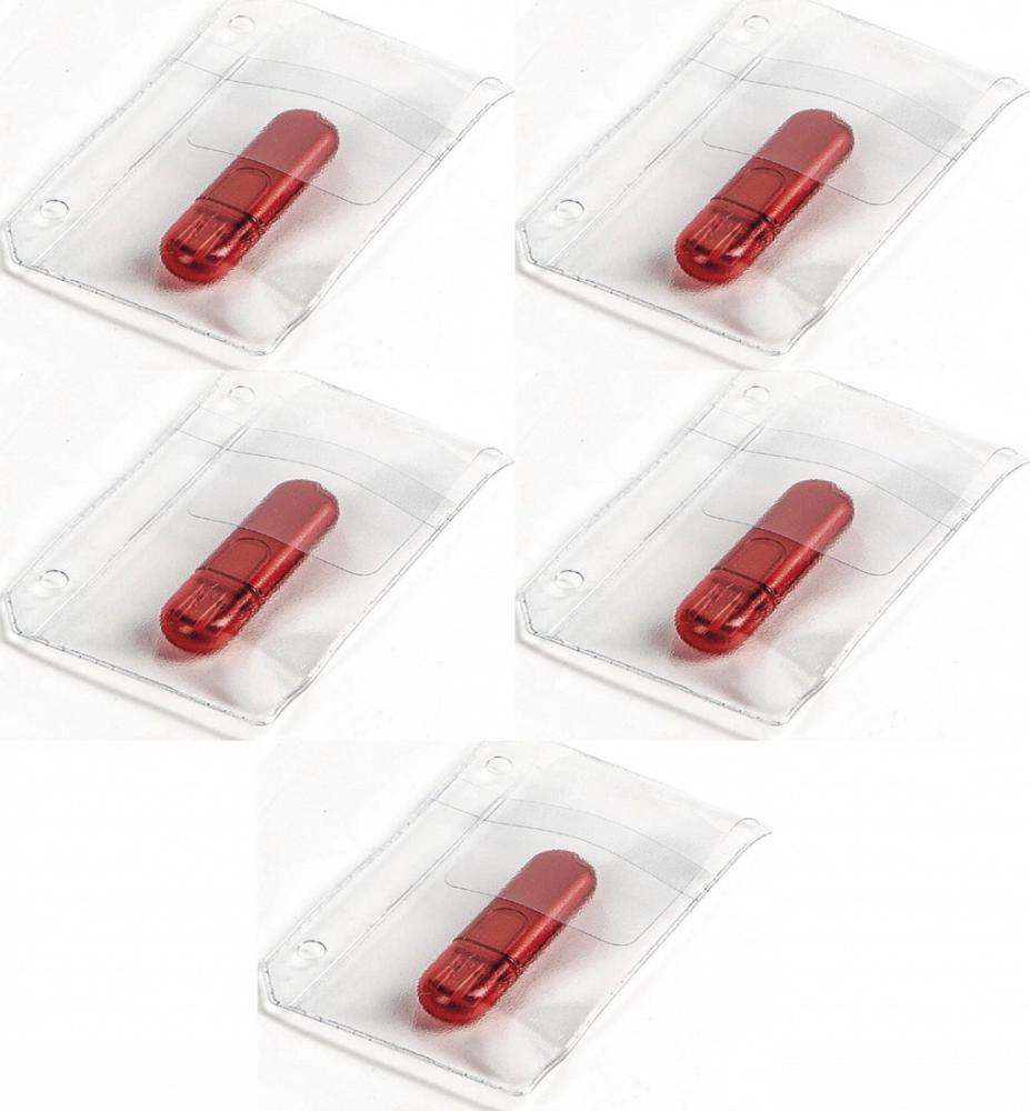 5x Koszulki krystaliczne na pendrive, z klapką, 5 sztuk, przezroczysty