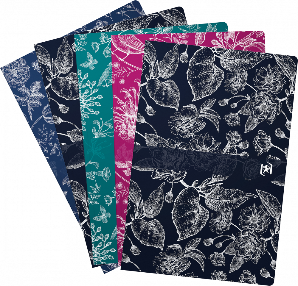 5x Notatnik w linie Oxford Romance, B5, miękka oprawa, 80 kartek, mix wzorów
