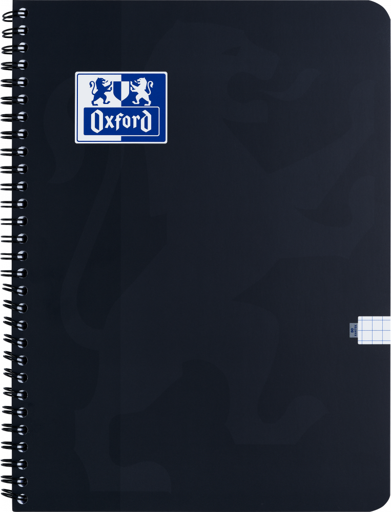 Kołonotatnik Oxford Esse, A4, w kratkę, 80 kartek, okładka kartonowa, czarny