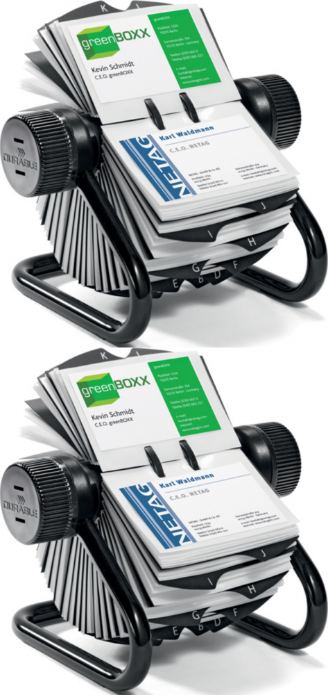 2x Wizytownik obrotowy Durable Visifix, na 400 wizytówek, czarny