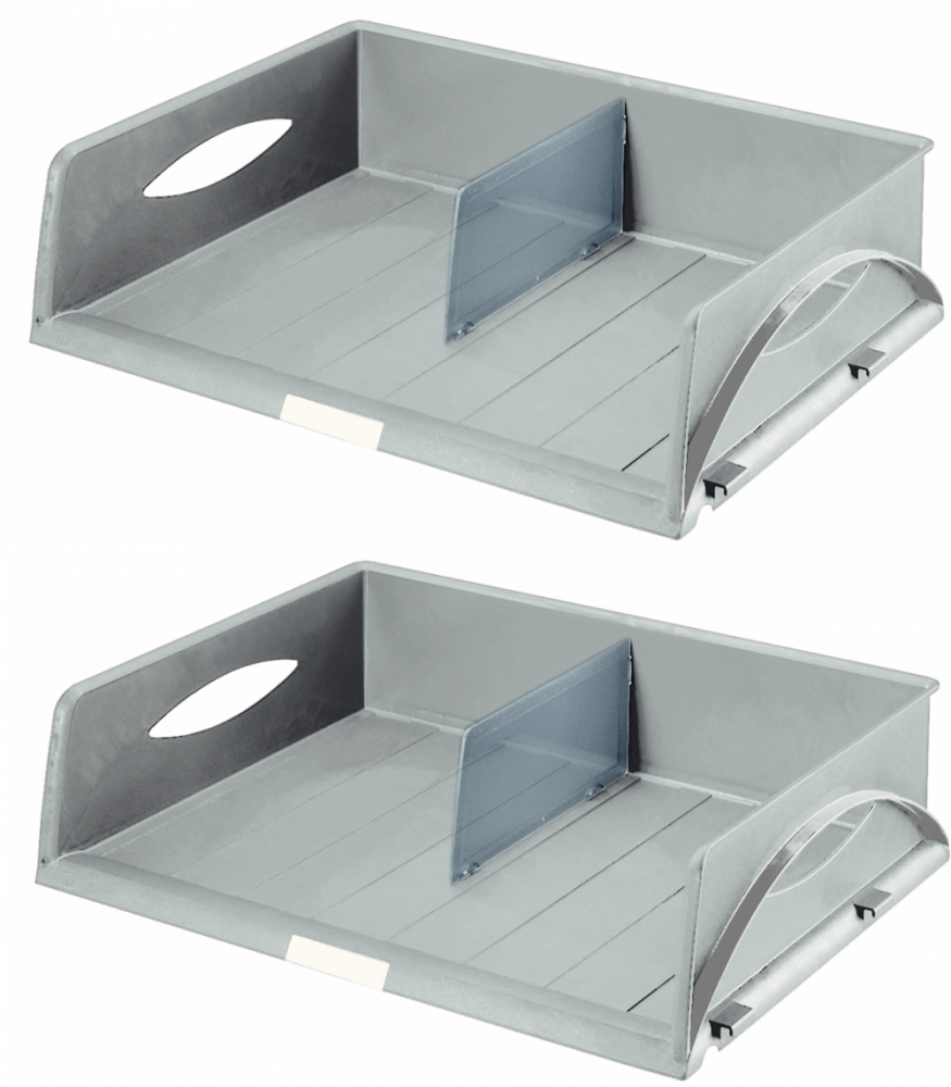 2x półka na dokumenty Leitz Sorty Jumbo, A3, otwarta po dłuższym boku, szary