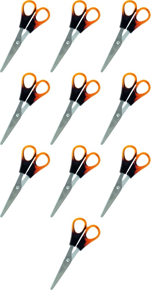 10x Nożyczki biurowe Grand, 13.5cm, bursztynowy