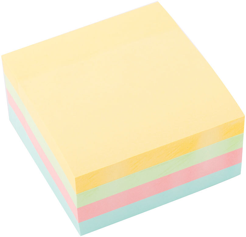 Karteczki samoprzylepne D.Rect, 76x76mm, 400 karteczek, mix kolorów pastelowych