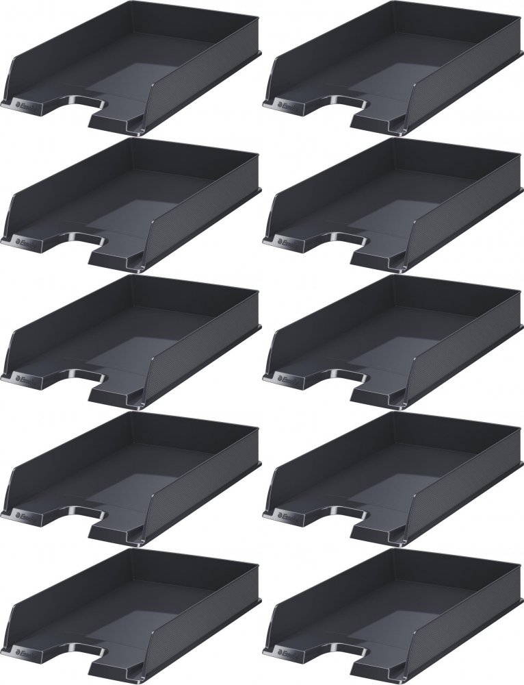 10x Półka na dokumenty Esselte Europost Vivida, A4, plastikowa, czarny