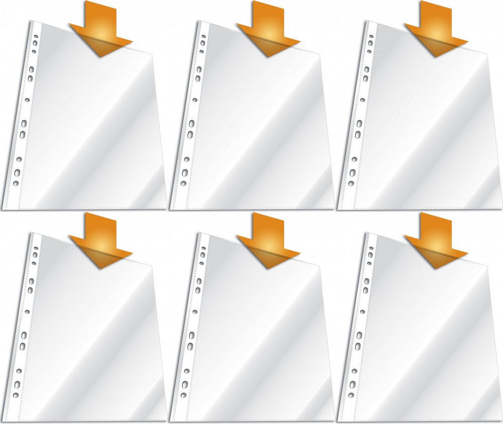6x Koszulki krystaliczne Durable, A4, 60 μm, 100 sztuk, transparentny