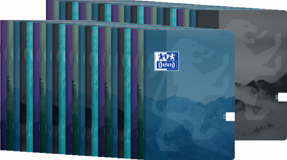 50x Zeszyt w linie Oxford Teen, A5, miękka oprawa, 32 kartki, mix wzorów