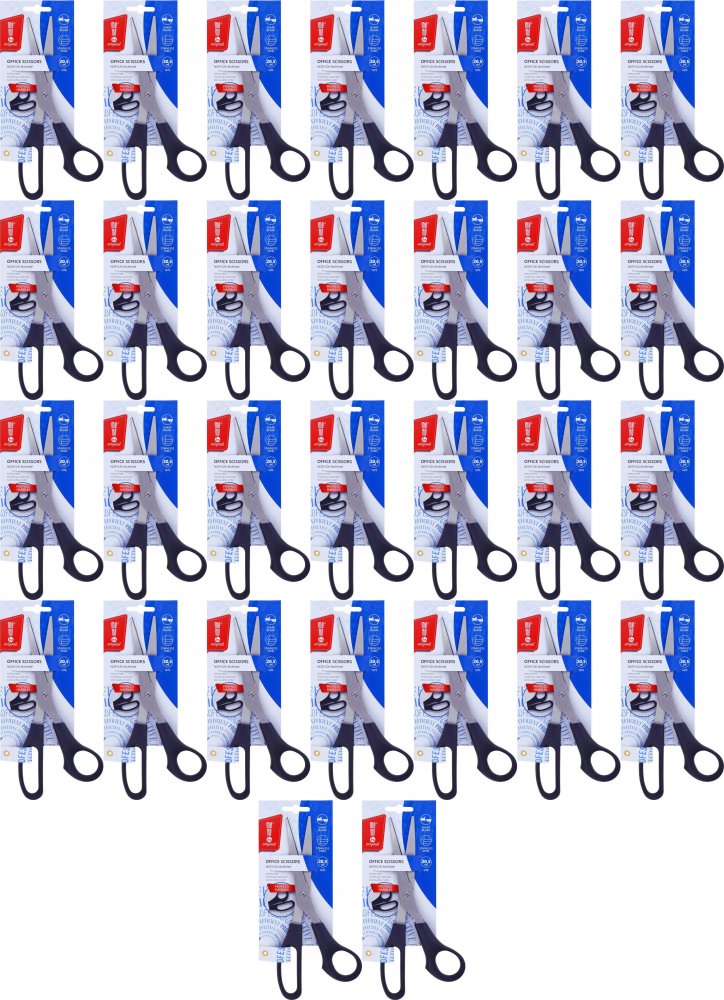 48x Nożyczki biurowe MemoBe, profilowane, 20.5cm, czarny