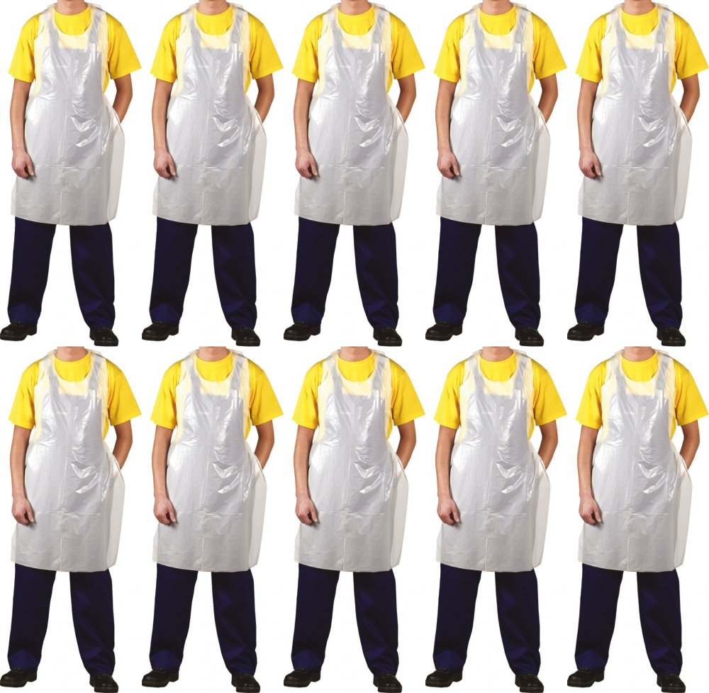 10x Fartuch foliowy Reis FFOL W, rozmiar 117x70cm, 100 sztuk, bezbarwny