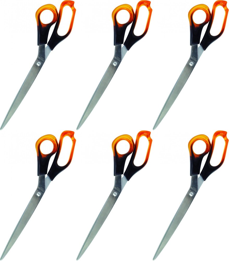 6x Nożyczki biurowe Grand, 25cm, bursztynowy