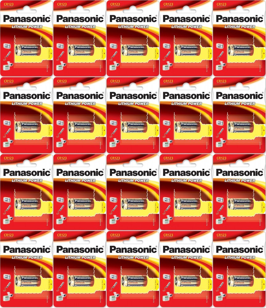 20x Bateria litowa Panasonic Lithium Power, 3V, CR123A, 1 sztuka