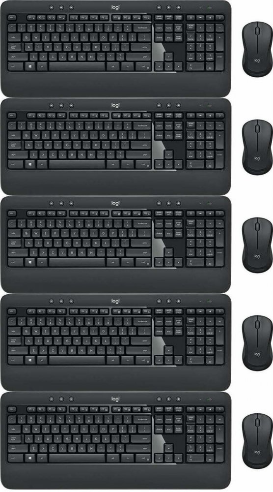 5x Zestaw bezprzewodowy Logitech MK540, klawiatura+mysz, czarny