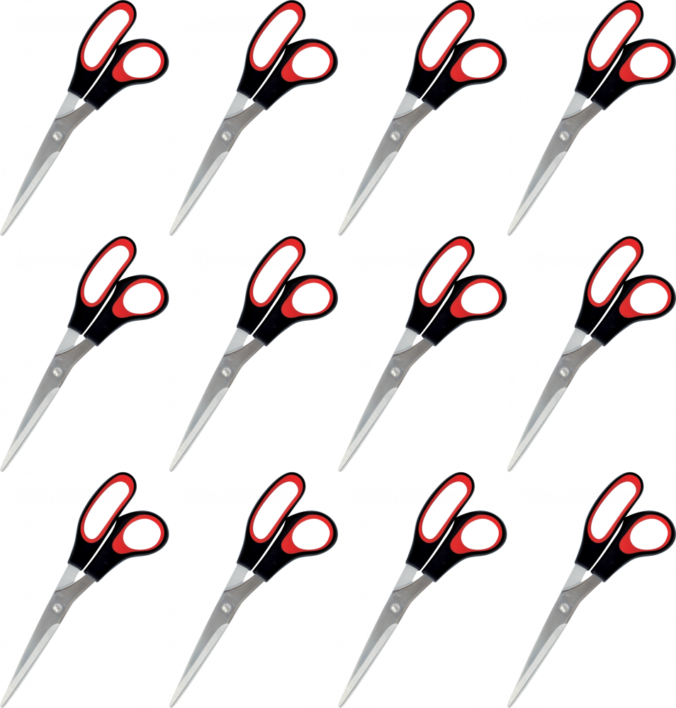 12x Nożyczki biurowe Grand, dla leworęcznych, 21.5cm, czarny