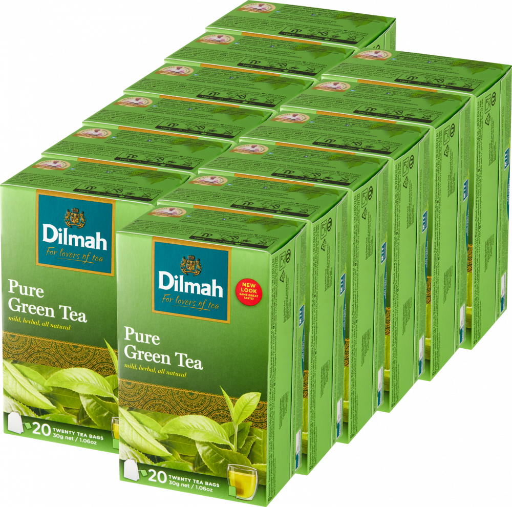 12x Herbata zielona w torebkach Dilmah Green Tea Pure Green, 20 sztuk x 1.5g