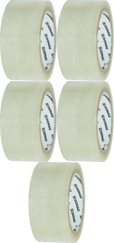 5x Taśma pakowa Donau, Solvent, 48mmx60m, transparentny