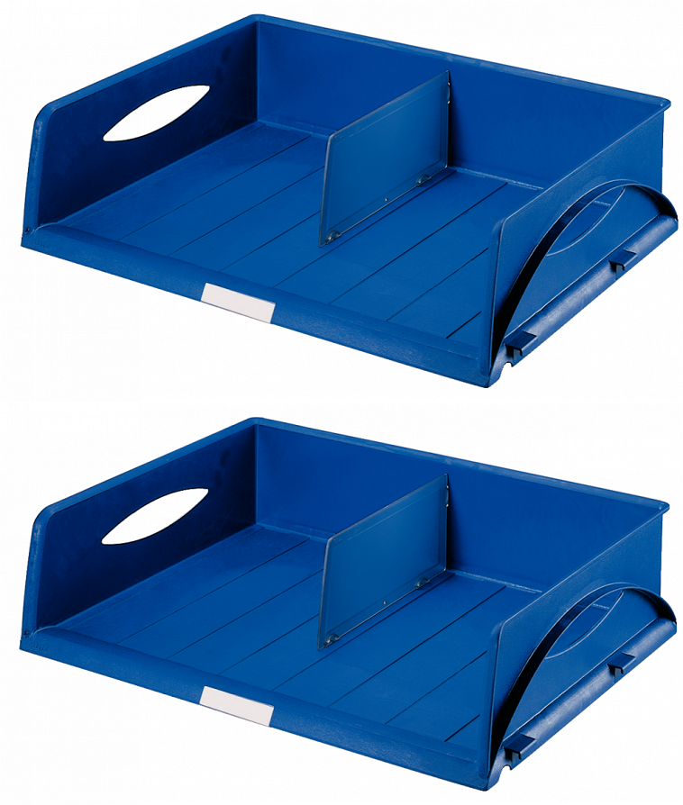 2x półka na dokumenty Leitz Jumbo, A3, otwarta po dłuższym boku, niebieska