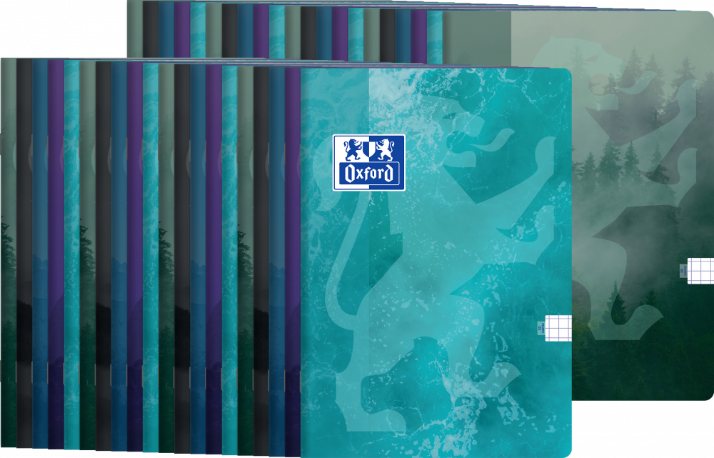 40x Zeszyt w kratkę Oxford Teen, A5, miękka oprawa, 32 kartki, mix wzorów