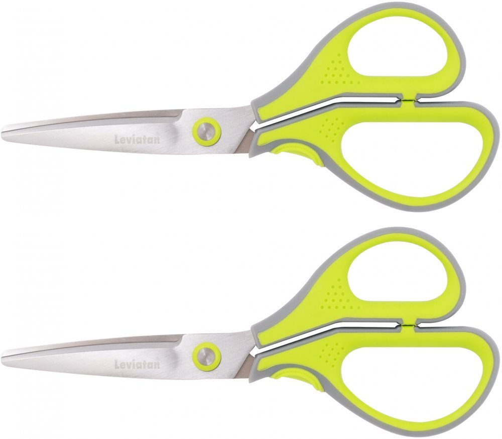 2x nożyczki biurowe Leviatan Smart 3D175, 17.5cm, zielony