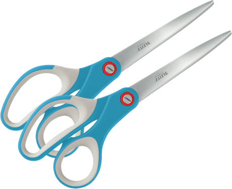 2x Nożyczki biurowe Leitz Cosy powlekane tytanem, 20.5cm, niebieski