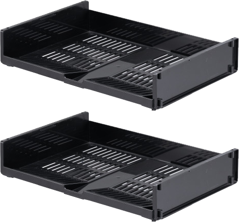 2x Półka na dokumenty Durable Optimo, A4, w poziomie, 324x62x230mm, plastikowa, antracytowy