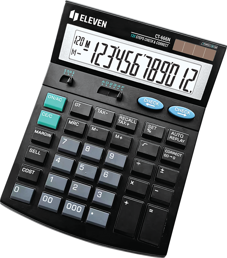 Kalkulator biurowy Eleven CT-666N, 12 cyfr, czarny