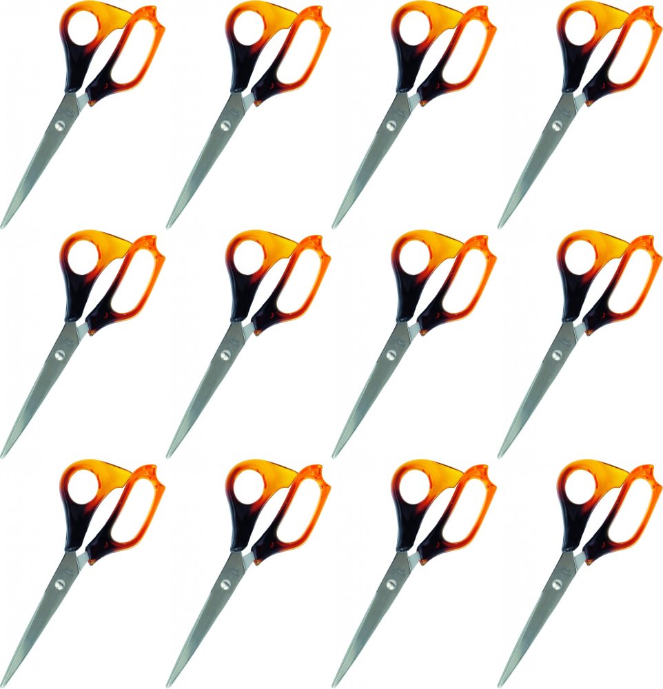 12x Nożyczki biurowe Grand, 17.5cm, bursztynowy