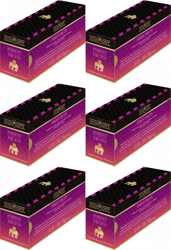 6x Herbata owocowa w torebkach Richmont Forest Fruits, owoce leśne, 12 sztuk x 6g