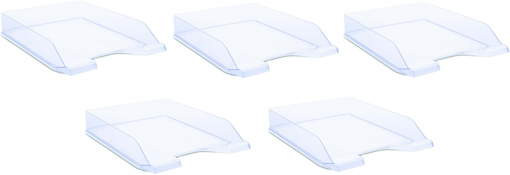 5x półka na dokumenty Donau, A4, plastikowa, przezroczysty