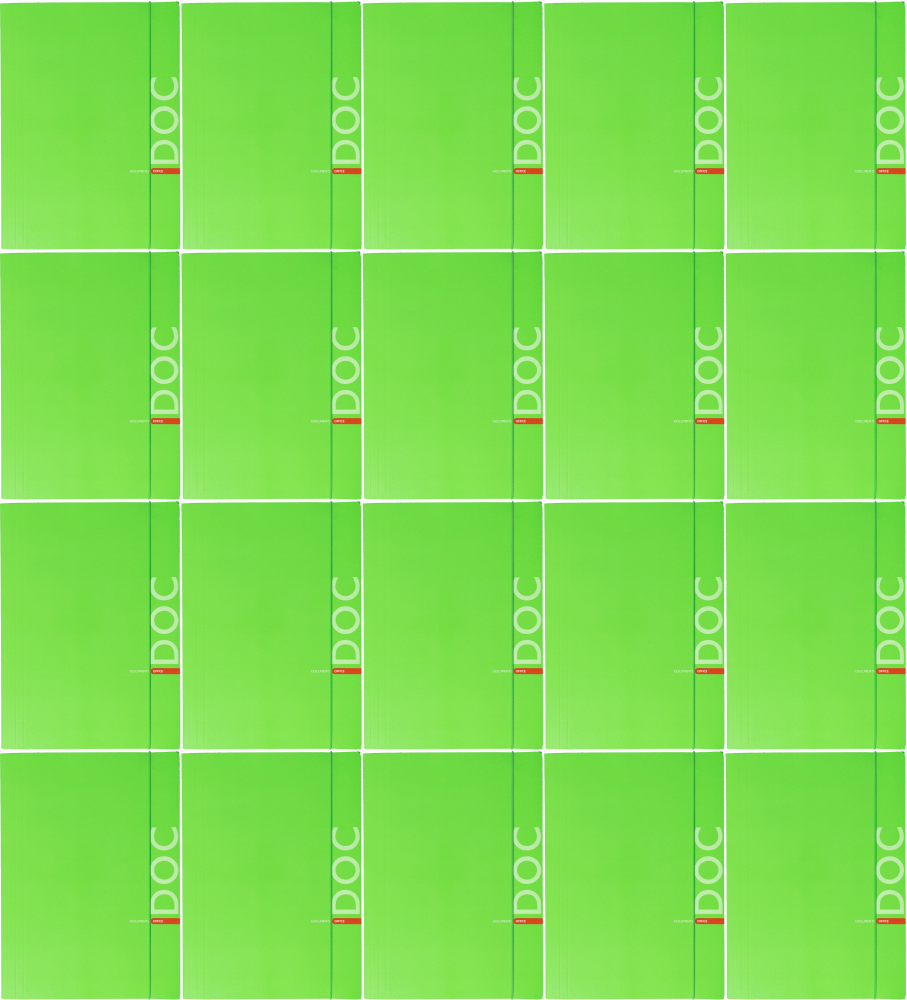 20x Teczka kartonowa z gumką Barbara Fluo, A4, 350g, zielony