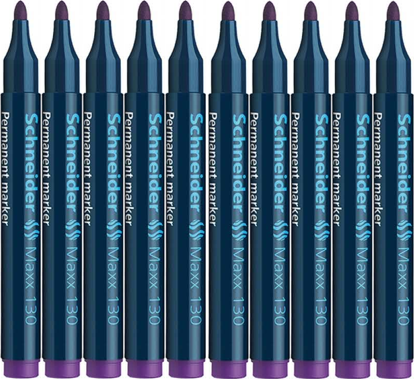 Marker permanentny Schneider Maxx 130, okrągła, 1-3mm, fioletowy 10szt