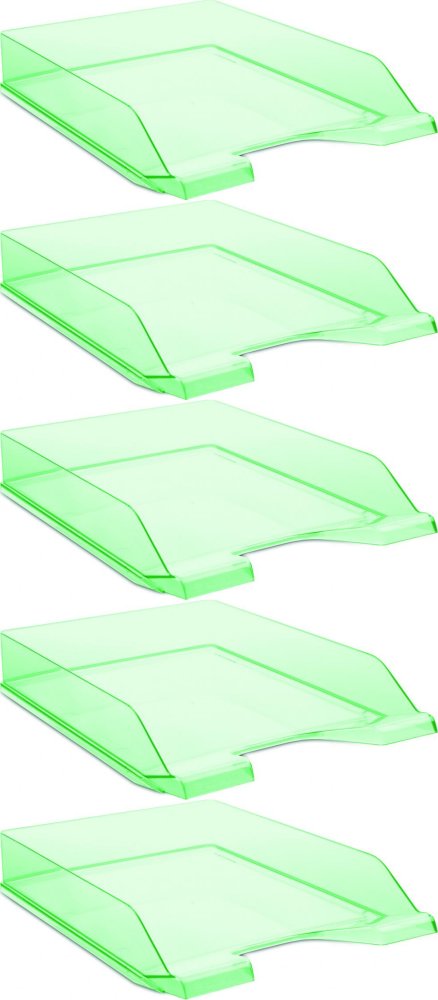 5x Półka na dokumenty Donau, A4, plastikowa, zielony